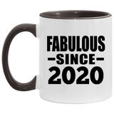 4th Birthday Fabulous Since 2020 - 11oz Accent Mug Black