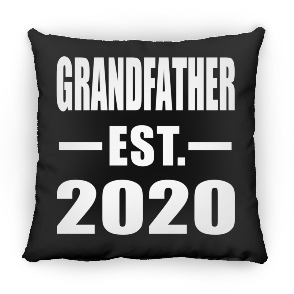 Grandfather Established EST. 2020 - Throw Pillow Black