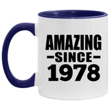 46th Birthday Amazing Since 1978 - 11oz Accent Mug Purple