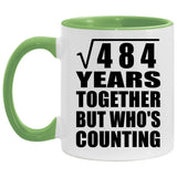 22nd Anniversary Square Root of 484 Years Who's Counting - 11oz Accent Mug Green