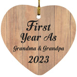 First Year As Grandma & Grandpa 2023 - Heart Ornament C