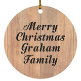 Merry Christmas Graham Family - Circle Ornament C