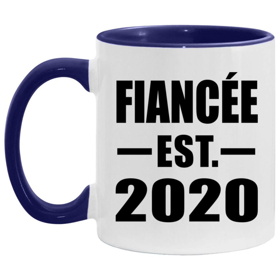 Fiancee Established EST. 2020 - 11oz Accent Mug Purple