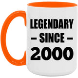 24th Birthday Legendary Since 2000 - 15oz Accent Mug Orange