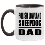 Polish Lowland Sheepdog Dad - 11oz Accent Mug Black