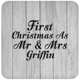 First Christmas As Mr & Mrs Griffin - Drink Coaster F