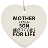 Mother and Son, Best Friends For Life - Heart Ornament
