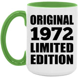 52nd Birthday Original 1972 Limited Edition - 15oz Accent Mug Green