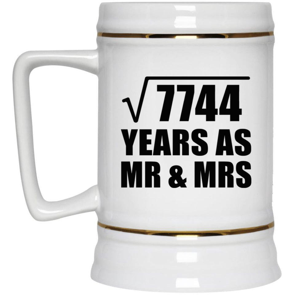88th Anniversary Square Root of 7744 Years As Mr & Mrs - Beer Stein