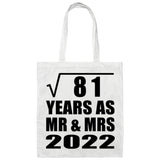 9th Anniversary Square Root of 81 Years As Mr & Mrs 2022 - Tote Bag White