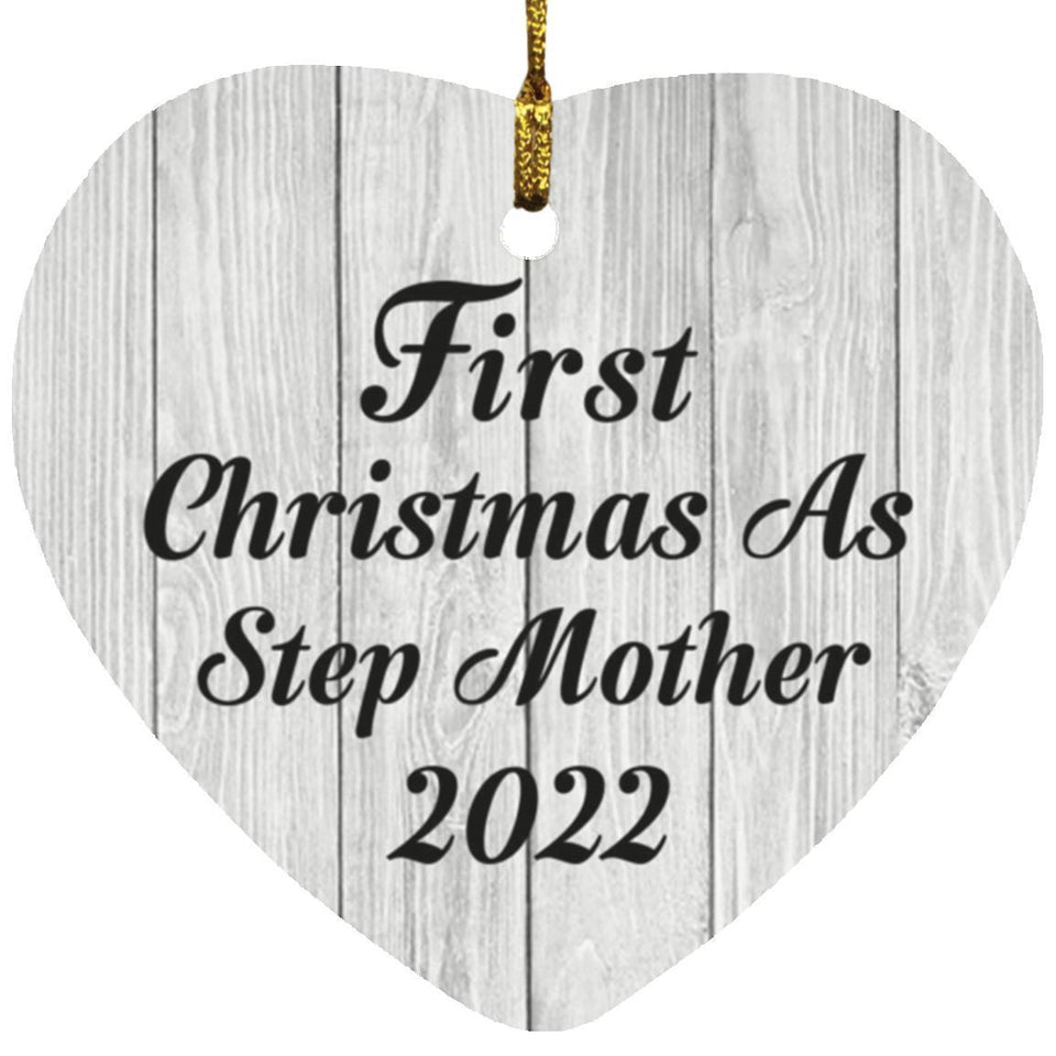First Christmas As Step Mother 2022 - Heart Ornament F
