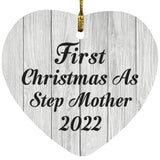 First Christmas As Step Mother 2022 - Heart Ornament F