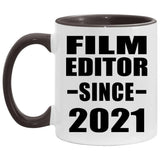 Film Editor Since 2021 - 11oz Accent Mug Black