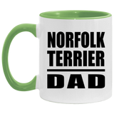 Norfolk Terrier Dad - 11oz Accent Mug Green