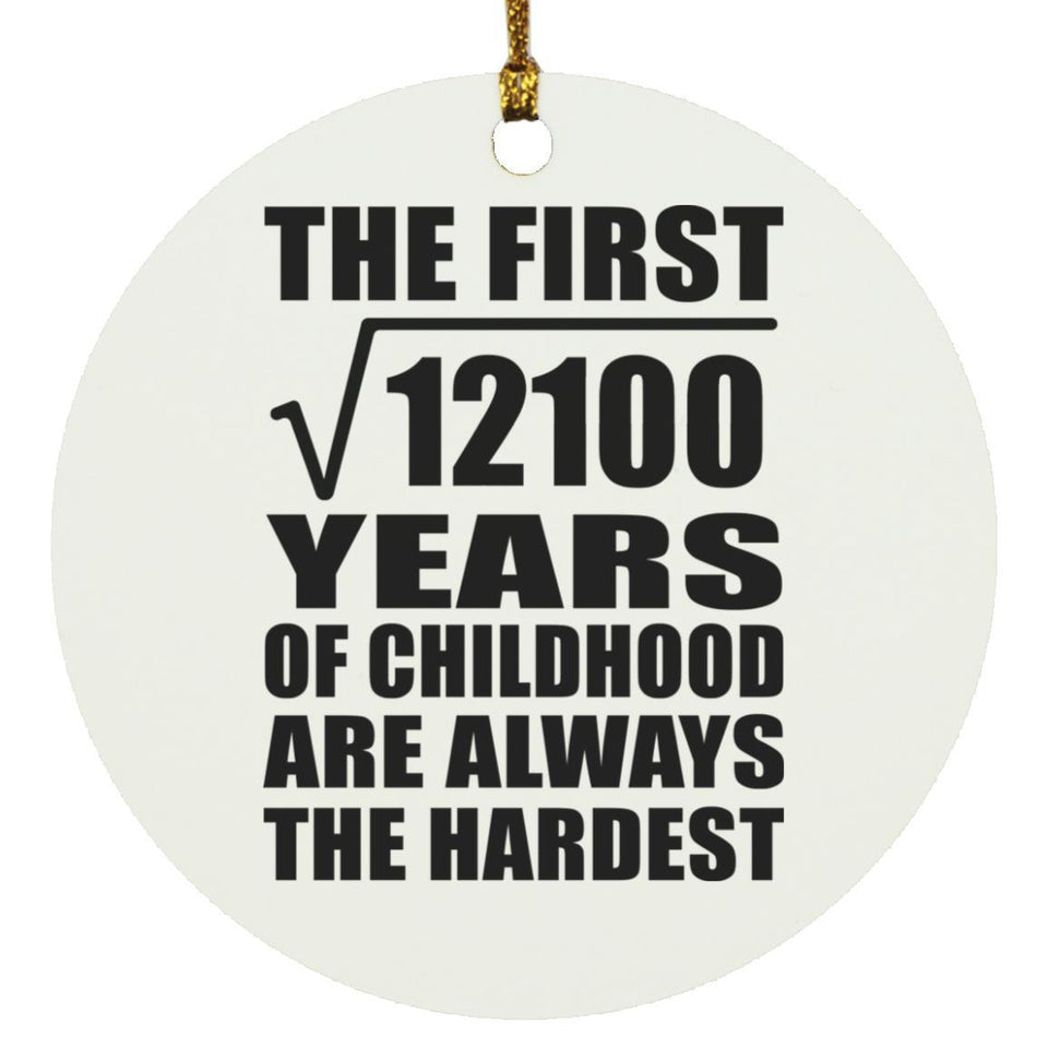 110th Birthday Square Root of 12100 Years of Childhood - Circle Ornament