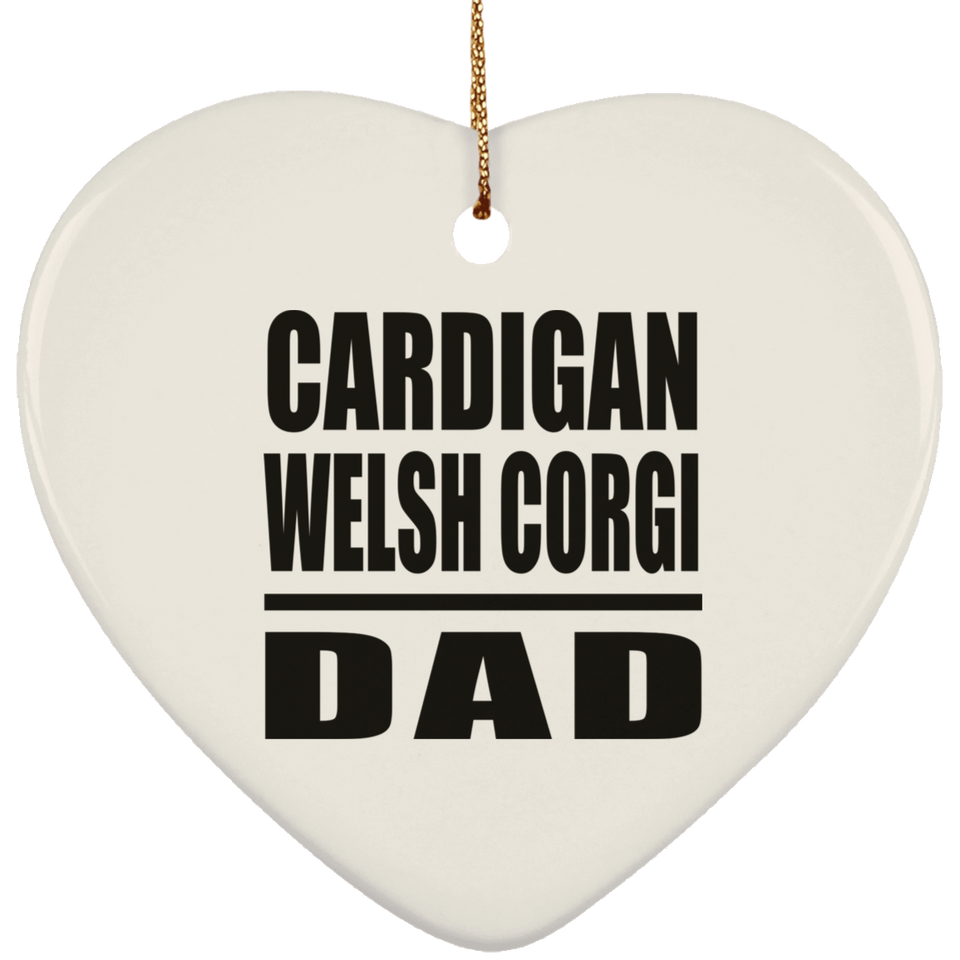 Cardigan Welsh Corgi Dad - Heart Ornament