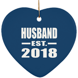 Husband Established EST. 2018 - Heart Ornament