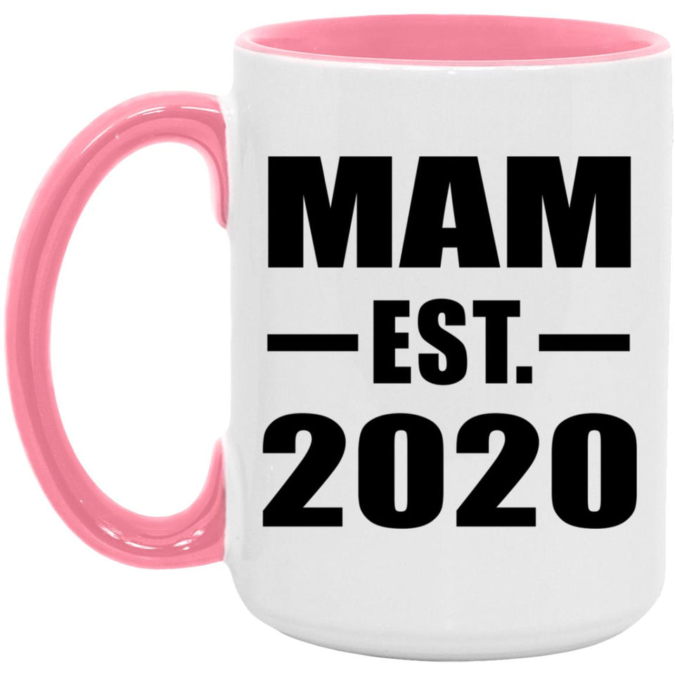 Mam Established EST. 2020 - 15oz Accent Mug Pink