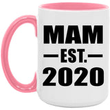 Mam Established EST. 2020 - 15oz Accent Mug Pink