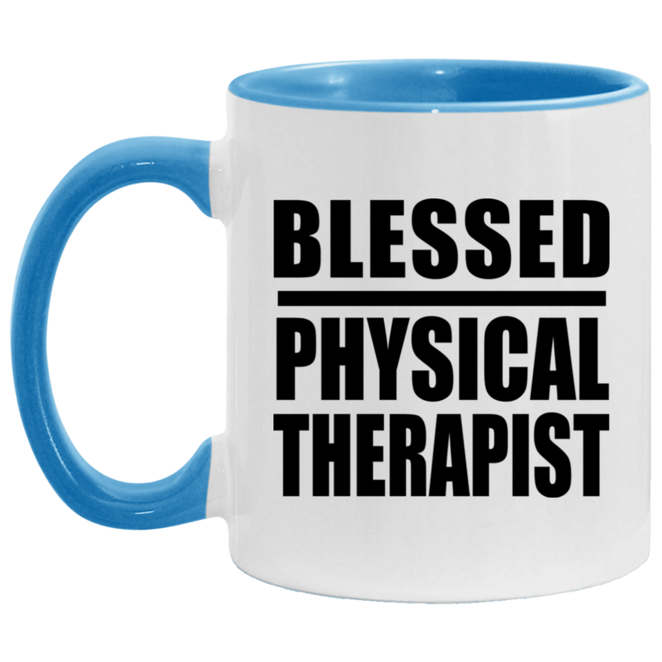 Blessed Physical Therapist - 11oz Accent Mug Blue