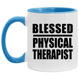 Blessed Physical Therapist - 11oz Accent Mug Blue