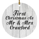 First Christmas As Mr & Mrs Crawford - Circle Ornament F