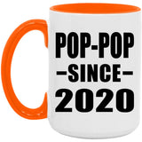 Pop-Pop Since 2020 - 15oz Accent Mug Orange