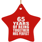 65th Anniversary 65 Years Of Being Mrs Perfect - Star Ornament