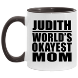 Judith World's Okayest Mom - 11oz Accent Mug Black