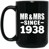 86th Anniversary Mr & Mrs Since 1938 - 15 Oz Coffee Mug Black