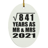 29th Anniversary Square Root of 841 Years As Mr & Mrs 2021 - Oval Ornament