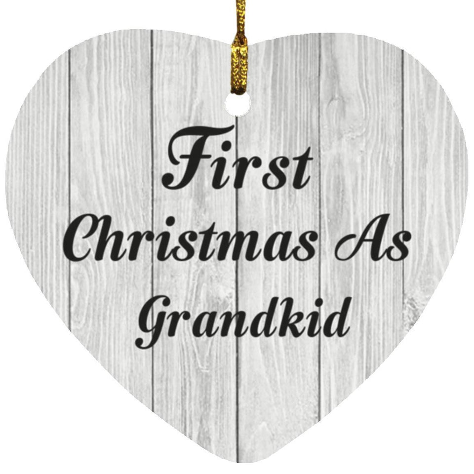 First Christmas As Grandkid - Heart Ornament F