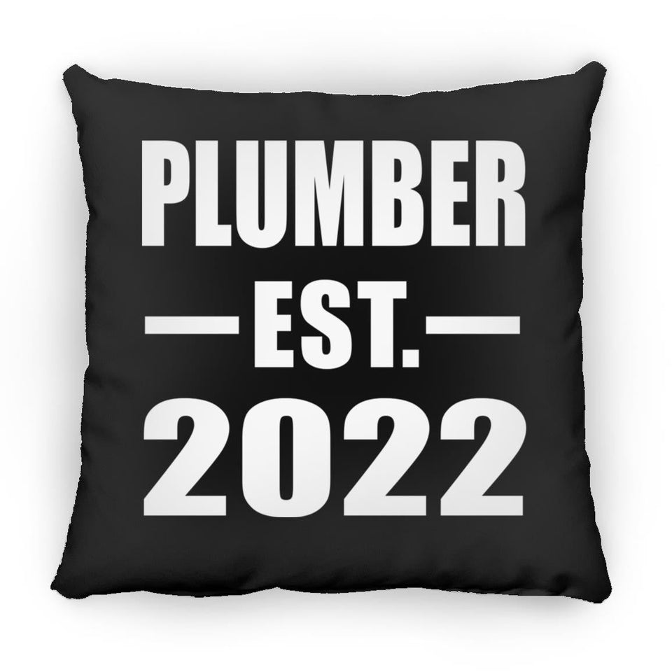 Plumber Established EST. 2022 - Throw Pillow Black