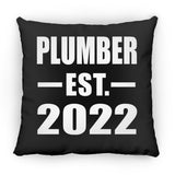Plumber Established EST. 2022 - Throw Pillow Black