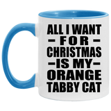 All I Want For Christmas Is My Orange Tabby Cat - 11oz Accent Mug Blue