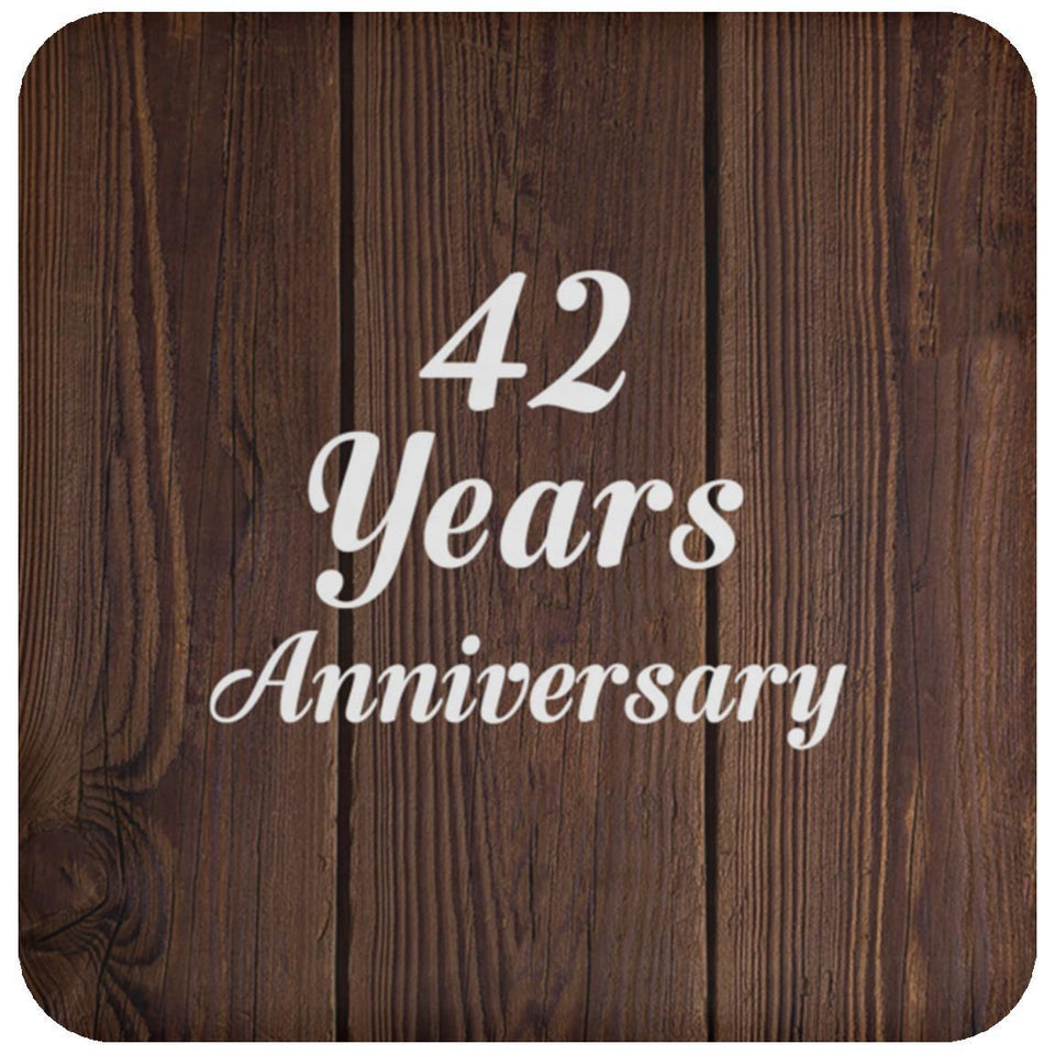 42nd Anniversary 42 Years Anniversary - Drink Coaster D