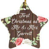 First Christmas As Mr & Mrs Garrett - Star Ornament A