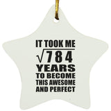 28th Birthday Took Square Root of 784 Years To Awesome - Star Ornament