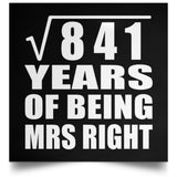 29th Anniversary Square Root of 841 Years of Being Mrs Right - Poster Square