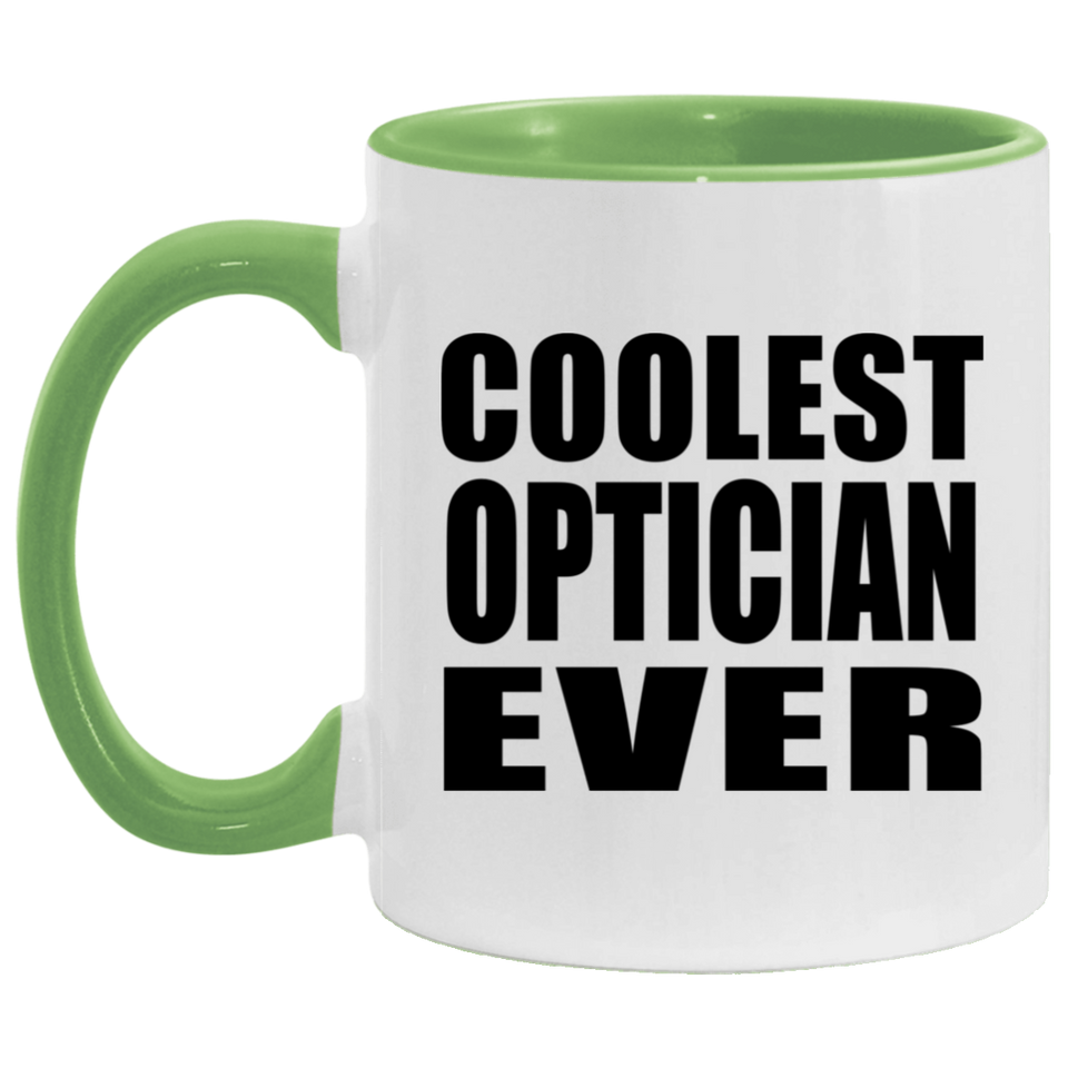 Coolest Optician Ever - 11oz Accent Mug Green