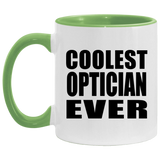 Coolest Optician Ever - 11oz Accent Mug Green