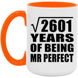 51st Anniversary Square Root of 2601 Years of Mr Perfect - 15oz Accent Mug Orange