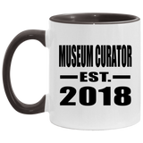 Museum Curator Established EST. 2018 - 11oz Accent Mug Black