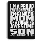 Proud Environmental Engineer Mom Of Awesome Son - Canvas Portrait