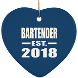 Bartender Established EST. 2018 - Heart Ornament