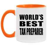 World's Best Tax Preparer - 11oz Accent Mug Orange