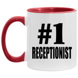 Number One #1 Receptionist - 11oz Accent Mug Red