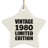 44th Birthday Vintage 1980 Limited Edition - Star Ornament