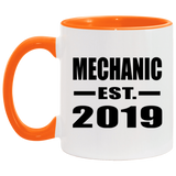 Mechanic Established EST. 2019 - 11oz Accent Mug Orange
