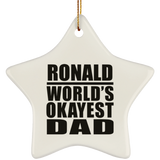 Ronald World's Okayest Dad - Star Ornament